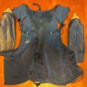 Unisex Salomon (blue) Hydration Vest with Bottles